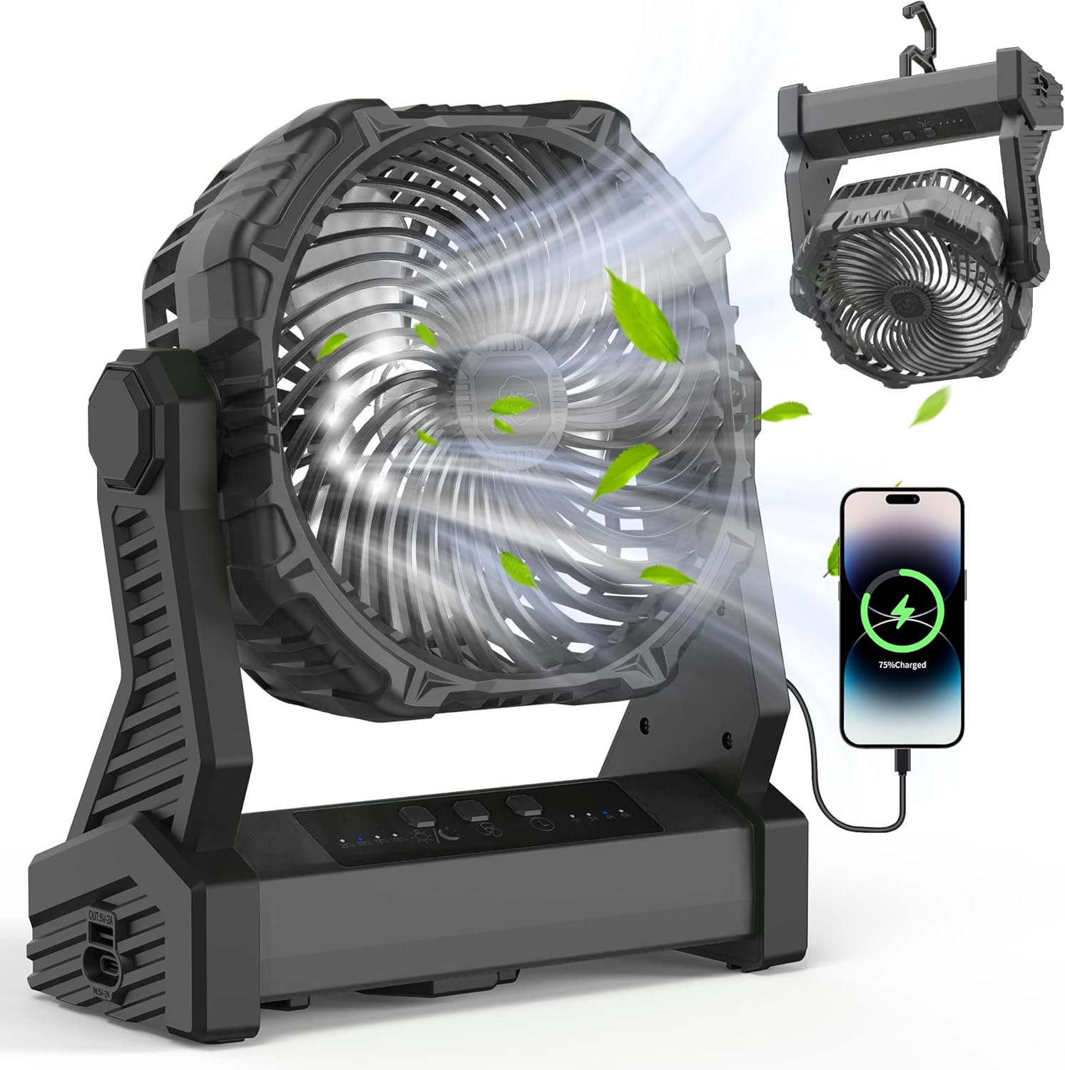 Ventilador recargable con luz modelo AST5590 en República Dominicana