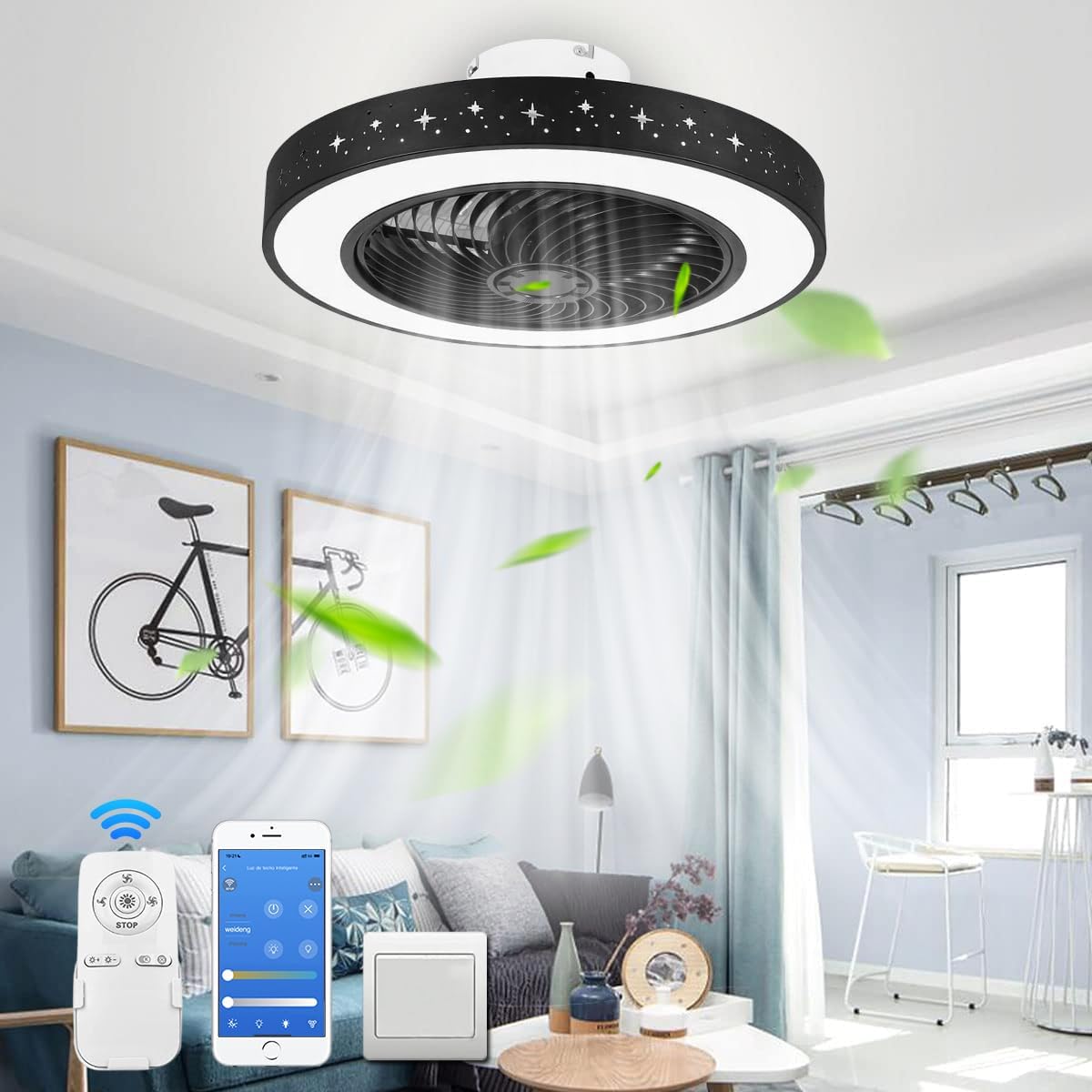 Lámpara con ventilador integrada en República Dominicana