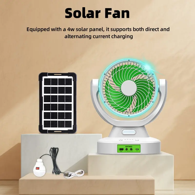 Abanico Portátil Recargable por Energía Solar OXHALA SLP2 en República Dominicana