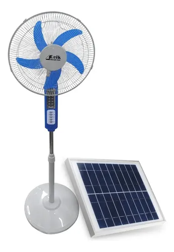 Ventilador solar recargable de pedestal 16" con 3 niveles de velocidad SLP2 en República Dominicana