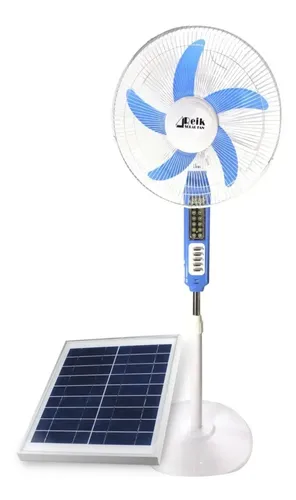 Ventilador solar recargable de pedestal 16" con 3 niveles de velocidad SLP2 en República Dominicana